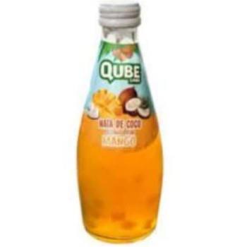 نوشیدنی پالپدار شیشه انبه نارگیل کیوب لند